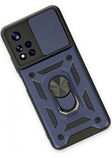 Xiaomi Poco M4 Pro 5g Kılıf Pars Lens Yüzüklü Silikon - Lacivert modelleri