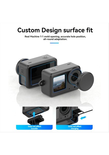 Telesin Silikon Koruyucu Kılıf Kapağı Djı Osmo Actıon 5/4/3 Anti-Lost Lanyard Kamera Len Protector Cap ile (Yurt Dışından) fiyatları