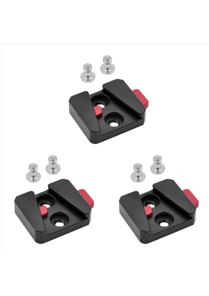 3pcs 1/4 Universal V Monte Pil Hızlı Bırakma Plakası Adaptörü Tüm Ptz ve Kamera Siyahı Için Tek Taban (Yurt Dışından)