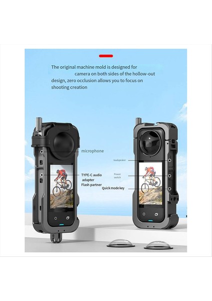 INSTA360 X4 Için Metal Tavşan Kafesi Için Hepail 360 X4 Action Camera Aksesuarları Için Koruyucu Genişleme Kılıfı (Yurt Dışından)