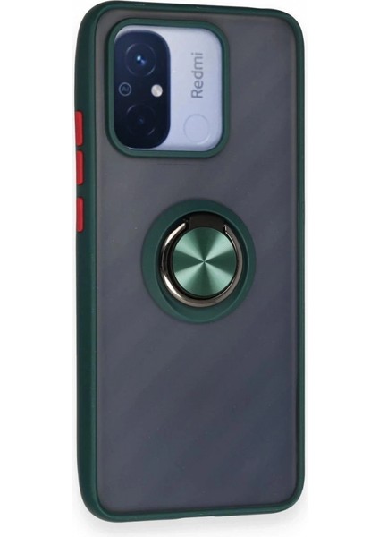 Xiaomi Redmi 12C Kılıf Montreal Yüzüklü Silikon Kapak - Yeşil fiyatları