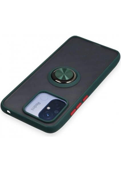 Xiaomi Redmi 12C Kılıf Montreal Yüzüklü Silikon Kapak - Yeşil fırsatları