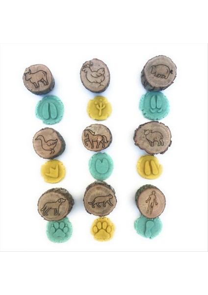 9 Adet Hayvan Izleri Damgalar Kalıp Hayvan Ayak Izleri Gravür Ahşap Çocuk Oyuncakları Çamurlu Zemin Kar Alanı Basamak Baskısı Orman (Yurt Dışından) modelleri