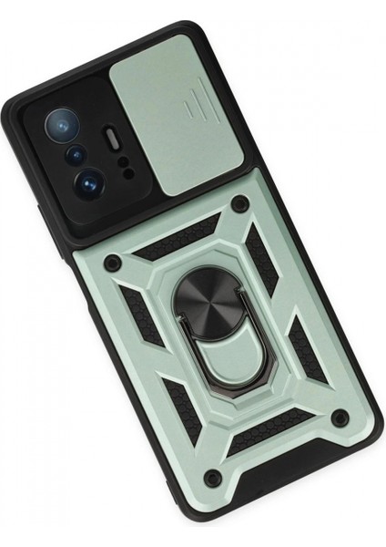 Xiaomi Mi 11T Pro Kılıf Pars Lens Yüzüklü Silikon - Yeşil modelleri