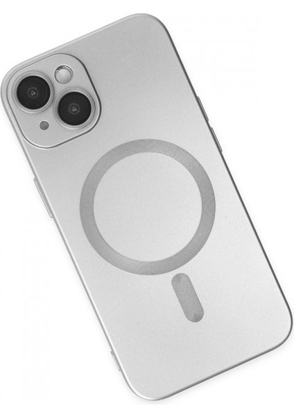 iPhone 14 Plus Kılıf Moshi Lens Magneticsafe Silikon - Gümüş modelleri