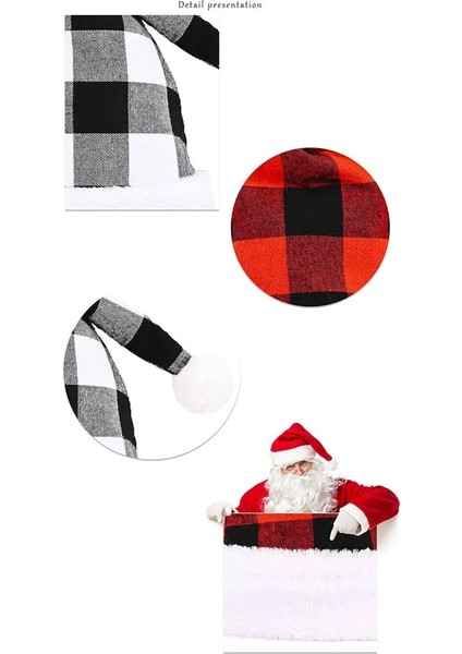 4pcs Noel Baba Noel Şapkaları Ev Dekorasyonu Için Kırmızı Siyah Ekose (Yurt Dışından) modelleri