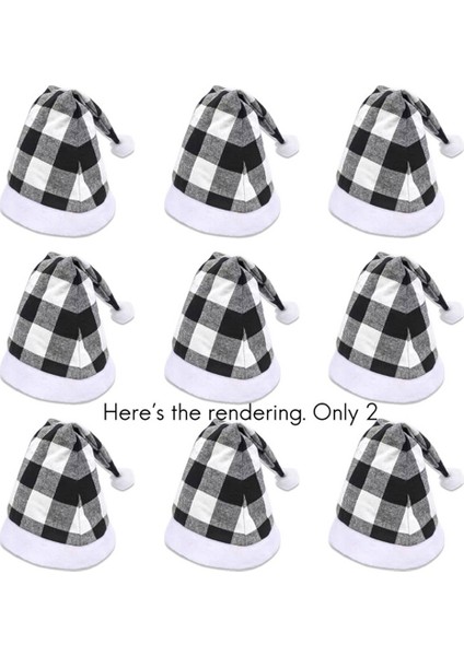 4pcs Noel Baba Noel Şapkaları Ev Dekorasyonu Için Kırmızı Siyah Ekose (Yurt Dışından) fırsatları