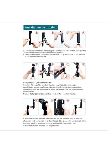 Startrc Osmo Peck Için Hand Verdiği Amaber3 Handheld Abimer Sabitleyici Steps Sport Faera Shake Anti-Shake Aksesuarları (Yurt Dışından) fırsatları