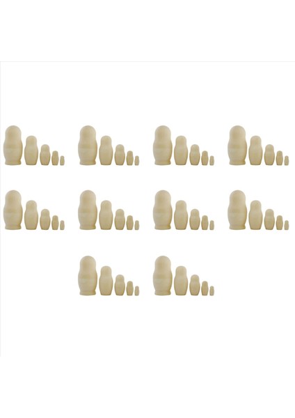 10X Boyasız Rus Yuvalama Bebekleri Dıy Boş Yuvalama Bebekleri Bitmemiş Yuvalama Bebek Matryoshka Yuvalama Bebekleri Çocuklar Için (Yurt Dışından)