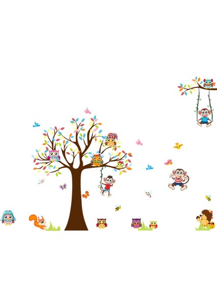 Büyük Ağaç Baykuş Sticker Başucu Çocuk Odası Duvar Sticker (Yurt Dışından)