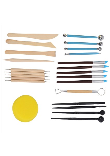 24PCS Modelleme Kil Heykel Araçları Seti Polimer Modelleme Kil Heykel Araçları Kaya Boyama Kiti Heykel Çanak Çömlek (Yurt Dışından) modelleri