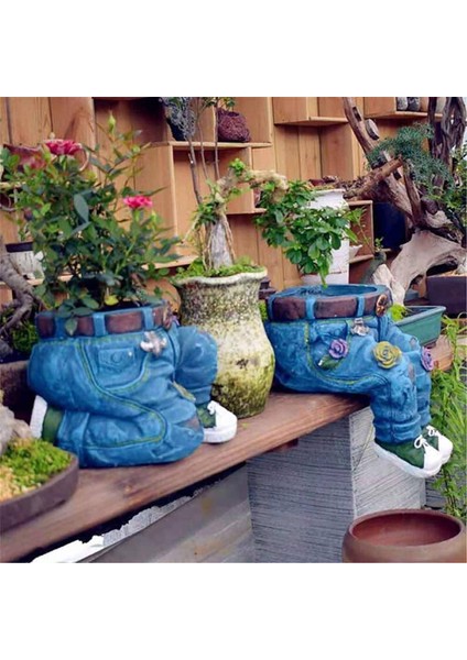Kot Kıyafet Pantolon Reçine Saksılar Yaratıcı Kot Pantolon Ekici Bahçe Dekorasyonu Yaratıcı Kot Şekil Reçine Diy B (Yurt Dışından) modelleri