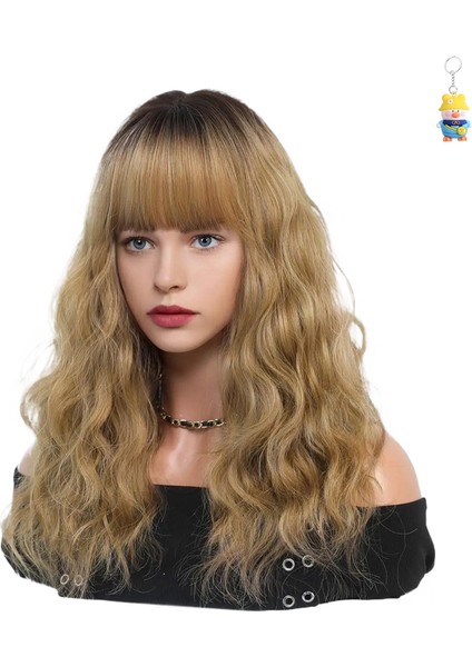 Peruk Kadın Dalgalı Kıvırcık Orta Uzun Kıvırcık Saç Güzellik Peruk Seti (Yurt Dışından)