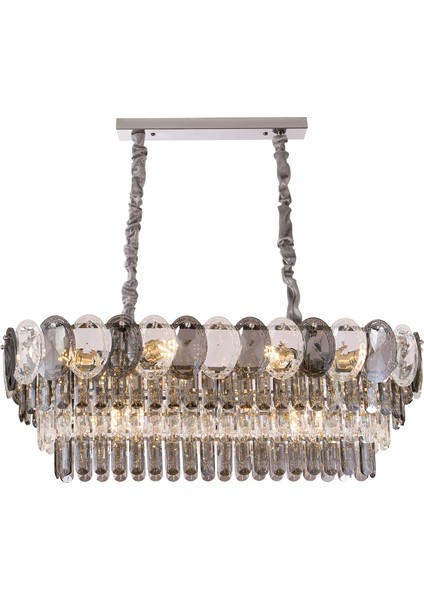 Sento 80'lik Yemek Masası Üstü Sıralı Kristallli Avize fırsatları