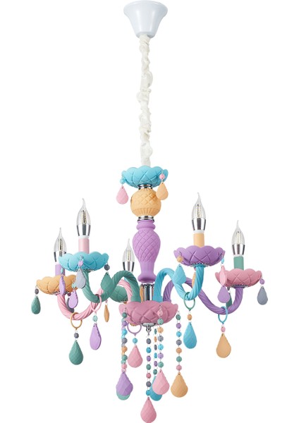 Kona 5'li Cam Kollu Çok Renkli Çocuk Odası Salon Avize fiyatları