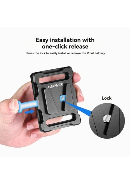 Neewer Mini V Hızlı Bırakma 1/4inch Iplik ile Montaj Pil Plakası - Sony V Montaj Pilleri Için Dayanıklı ve Hafif (Yurt Dışından)