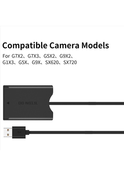 3x NB-13L Usb-A Güç Adaptörü ile Kukla Pil Canon G7X2 G7X3 G5X2 G9X2 G1X3 G5X G9X SX620 SX720 SX730 (Yurt Dışından) modelleri