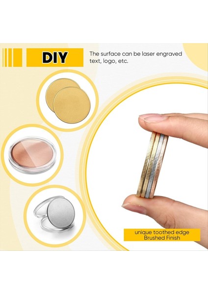 20 Adet Boş Para Dişli Akrilik Koruma Kutusu ile 40 Mm&#39 Lik Kenarlı Dıy El Sanatları Gravür Için Lazer Gravür Edilebilir Desen (Yurt Dışından) modelleri