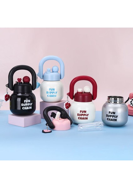 316 Paslanmaz Çelik Termos Bardağı Büyük Kapasiteli Çift Içecek Büyük Göbek Bardağı Sevimli Taşınabilir Su Bardağı (Yurt Dışından) fiyatları