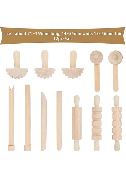 12PCS Kil ve Hamur Araçları Oyun Aksesuarları Silindirleri Içerir Hammer Party Paketi Ahşap Çanak Çömlek Aletleri Kil Sanatı Için Pullar (Yurt Dışından) indirimleri