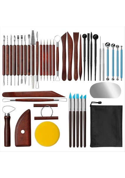 Kil Araçları Kiti 43 Pcs Kırmızı Çanak Çömlek Aletleri Pratik Polimer Kil Heykel Araçları Kiti Yetişkinler Için Hava Kuru Kil Araçları (Yurt Dışından)