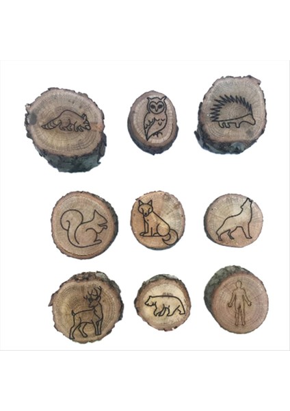 9 Adet Hayvan Izleri Damgalar Kalıp Hayvan Ayak Izleri Gravür Ahşap Çocuk Oyuncakları Çamurlu Zemin Kar Alanı Adım Baskısı Orman (Yurt Dışından)