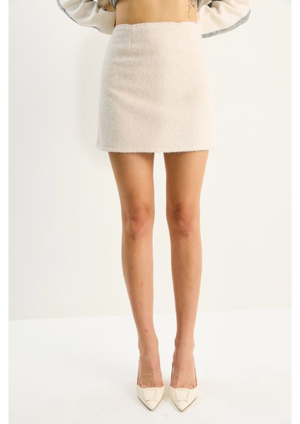 Kadın A-Kesim Astarlı Kırçıllı Kaşe Kısa Etek indirimleri