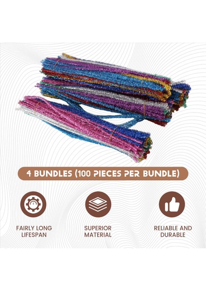 400PCS Boru Temizleyicileri 10 Çeşitli Renkler Şönil Setleri El Sanatları Için Glitter Boru Temizleyicileri Dıy Sanat Yaratıcı El Sanatları (Yurt Dışından) indirimleri