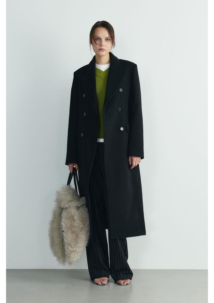 Siyah Edge Kruvaze Kaban fırsatları