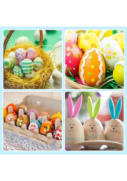 12 Adet Ahşap Yumurta Boyalı Paskalya Yumurtaları Boyasız Ahşap Yumurta El Sanatları Için Paskalya Dekorasyon Beyaz (Yurt Dışından) fırsatları