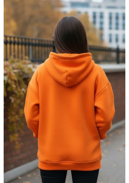 Kadın Oversize % 100 Pamuk Içi Polarlı Yumuşak Dokulu Basic Kapüşonlu Sweatshirt modelleri