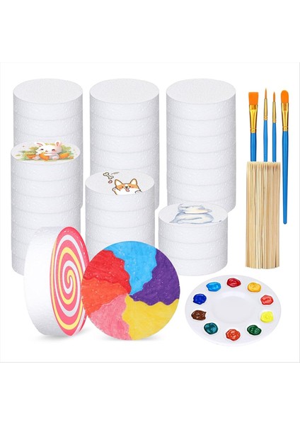 4 Inç Köpük ve Strafor El Sanatları ve Kek Kuklası Için Köpük Çemberleri Dıy ve Köpük Diskler Için Yuvarlak Köpük Daireleri (Yurt Dışından)