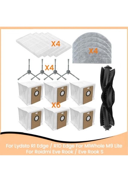 R1 EDGE/R1D Edge/miwhole M9 Lite/eve/s Elektrikli Süpürge Ataşmanları Için Ana Yan Fırça Paspas Filtresi (Yurt Dışından)