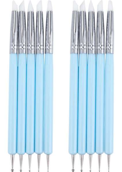 10 x 2 Yollu Top Kalemleri Nokta Silikon Renk Şekillendirici Fırçalar Polimer Kil Çömlek Modelleme Tırnak Sanatı Için Kalem (Yurt Dışından)