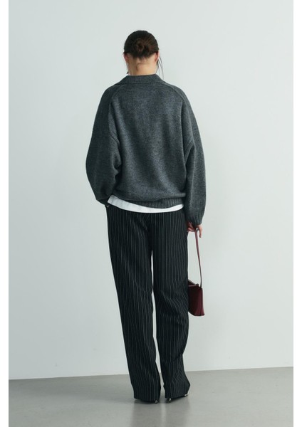 Füme Rani Polo Yaka Oversize Kazak