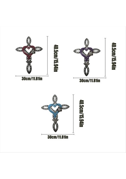 Kalpli Doğal At Nalı Çapraz Metal Zanaat Horsu Kalp Dekoru Rustik Metal Çapraz Işaret Manevi Mor (Yurt Dışından) modelleri