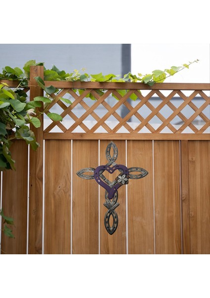 Kalpli Doğal At Nalı Çapraz Metal Zanaat Horsu Kalp Dekoru Rustik Metal Çapraz Işaret Manevi Mor (Yurt Dışından) fırsatları