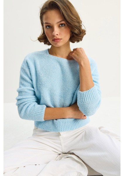 Kadın Kare Yaka Yumuşak Doku Triko Kazak modelleri