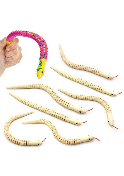 60PCS 12 Inç Bitmemiş Ahşap Kıpır Kıpır Yılanlar Eklemli Esnek Ahşap Yılan Boş Hayvan Modeli El Sanatları Oyuncakları Sanat Için (Yurt Dışından)