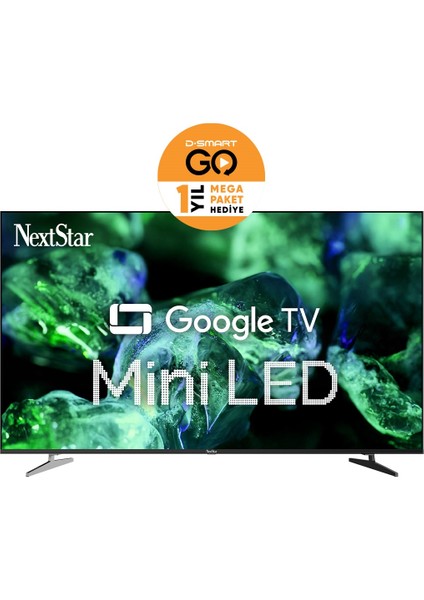YE-65IDWG11 65'' 165 Ekran Uydu Alıcılı 4K Ultra HD Google MiniLED TV