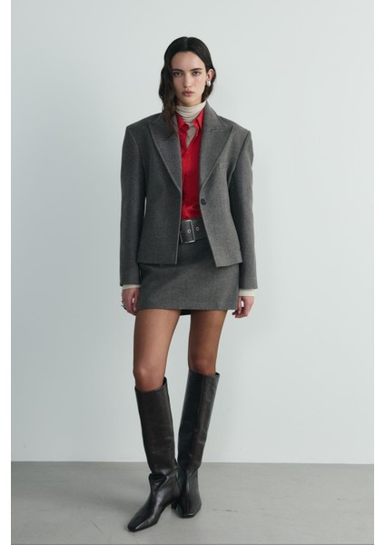 Kahverengi Blair Kemerli Kaşe Mini Etek fiyatları