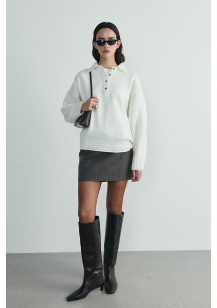 Kahverengi Blair Kemerli Kaşe Mini Etek indirimleri