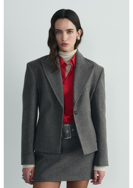 Kahverengi Blair Kemerli Kaşe Mini Etek