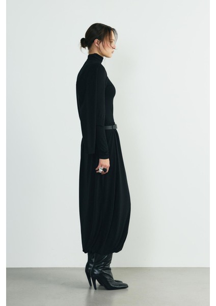 Siyah Emma Balon Midi Etek