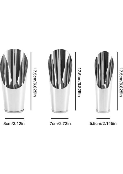 Bonsai Toprak Kepçe Metal 3 Pcs Seti Paslanmaz Çelik Bahçe El Toprak Scooper Profesyonel Bonsai Araç Kiti (Yurt Dışından)