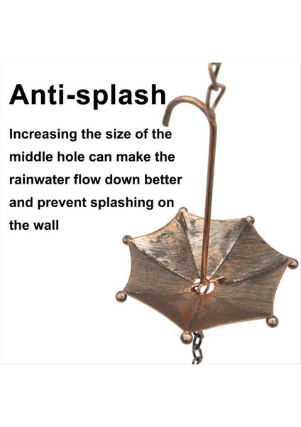 Yağmur Zincirleri Metal Yağmur Zinciri Dekoratif Şemsiye Yağmur Zinciri Çan Dekoru Ev Için Oluk Düşüşlerinin Yerini Alıyor (Yurt Dışından) indirimleri