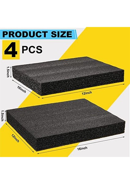 4 Adet Özelleştirilebilir Polietilen Köpük Paketleme Köpük Ekler Kılıflar Için Aracı Köpük Siyah Köpük Sac Ambalaj ve El Sanatları Için (Yurt Dışından) fiyatları