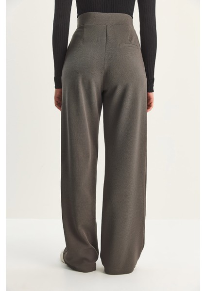 Kadın Yüksek Bel Çift Düğmeli Palazzo Pantolon