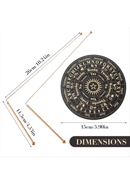 Bakır Dowsing Çubukları - 2 Adet Divinying Çubuklar + Dowsing Sarkaç + Kehanet Mat- Kesenli Su Hazine Gömülü Eşyalar Vb (Yurt Dışından) modelleri