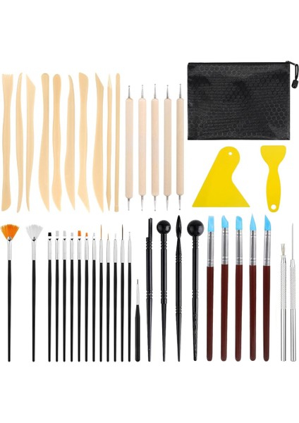 44 Kil Çömlek Aleti Kiti - Dıy Sanatçısı Için Modelleme Tam Set Seramik El Sanatları Kabartma Sanat ve Modelleme (Yurt Dışından)